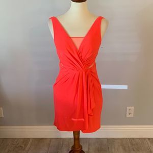 [Hailey Adrianna Papell] Neon Pink Mini Dress - Size 4